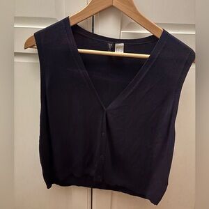 H&M V-neck knit vest in navy